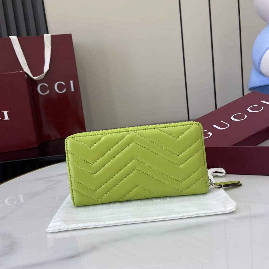 Gucci GG Marmont Leather Zip Wallet - Lemon Yellow 837758