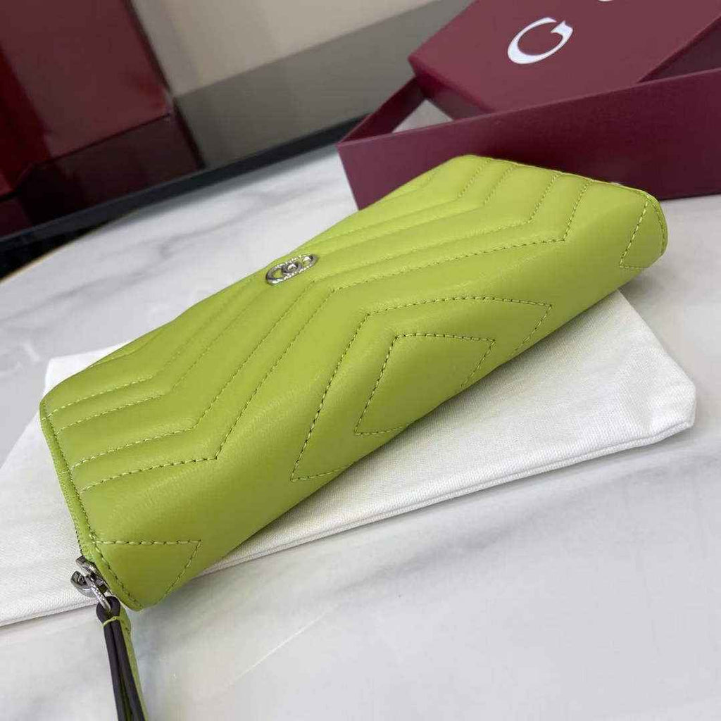 Gucci GG Marmont Leather Zip Wallet - Lemon Yellow 837758