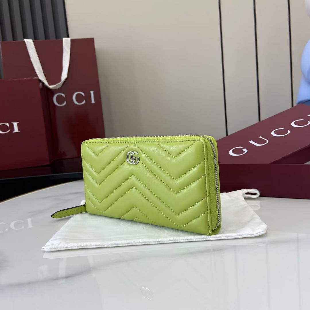 Gucci GG Marmont Leather Zip Wallet - Lemon Yellow 837758
