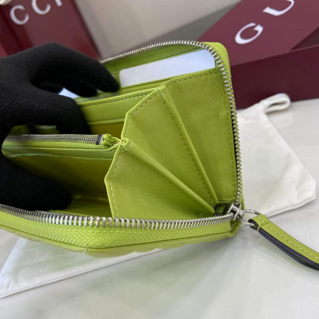 Gucci GG Marmont Leather Zip Wallet - Lemon Yellow 837758