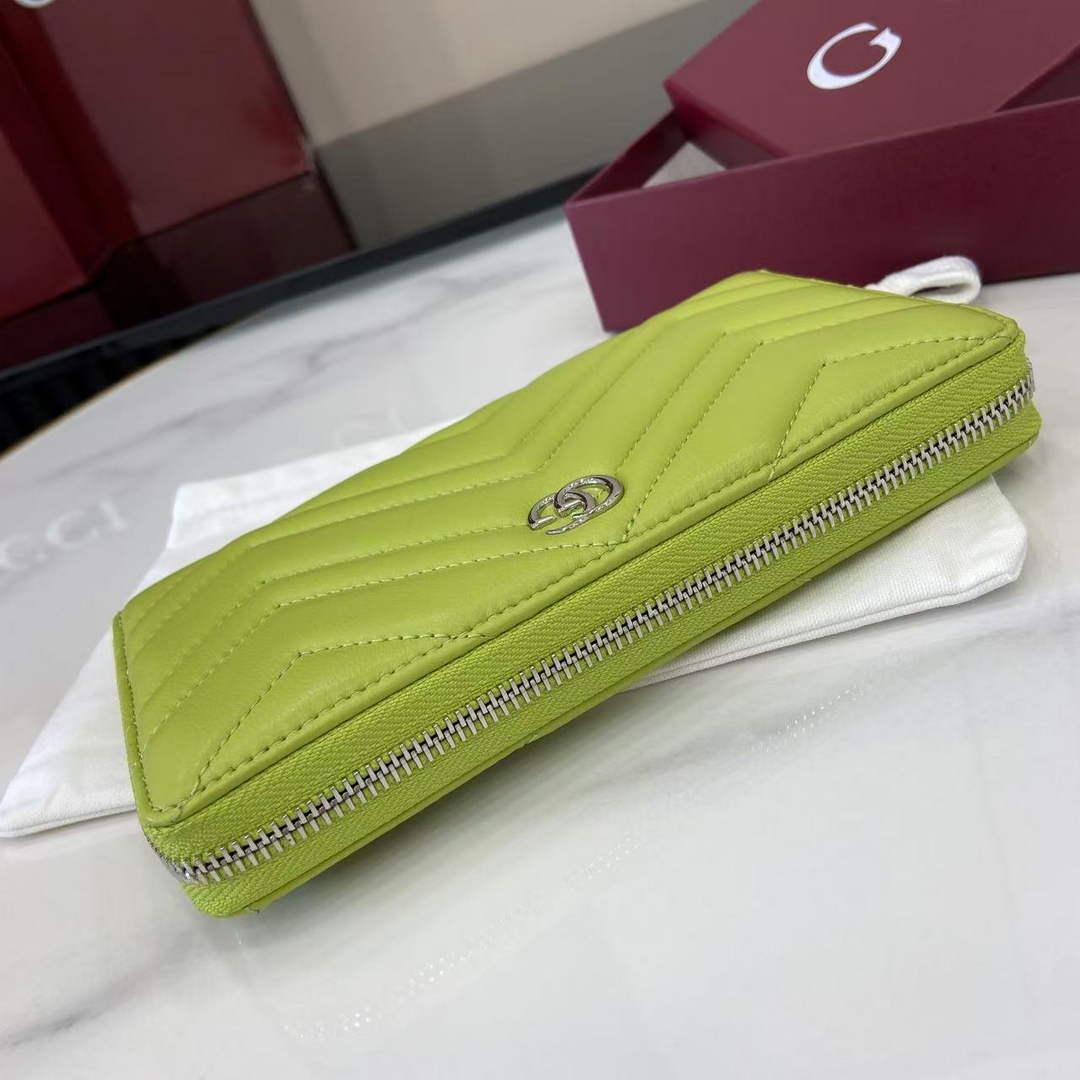Gucci GG Marmont Leather Zip Wallet - Lemon Yellow 837758