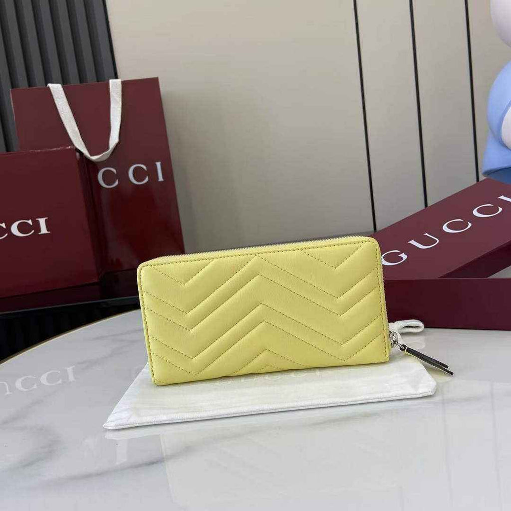 Gucci GG Marmont Leather Zip Wallet - Yellow 837758