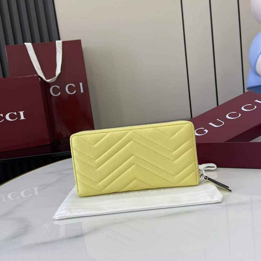 Gucci GG Marmont Leather Zip Wallet - Yellow 837758