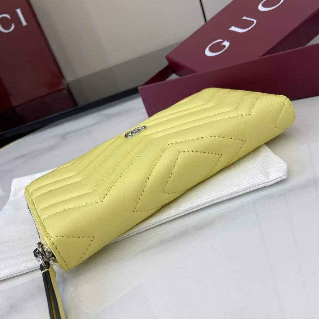 Gucci GG Marmont Leather Zip Wallet - Yellow 837758