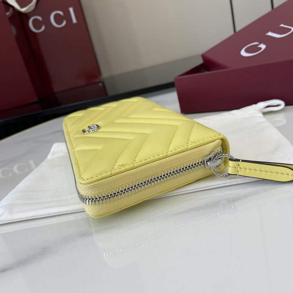 Gucci GG Marmont Leather Zip Wallet - Yellow 837758