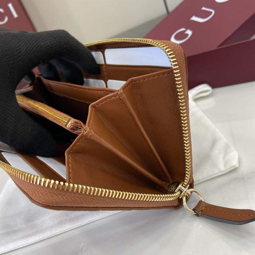 Gucci GG Marmont Leather Zip Wallet - Brown 837758