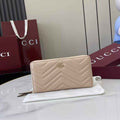 Gucci GG Marmont Leather Zip Wallet - Dark Beige 837758