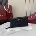 Gucci GG Marmont Leather Zip Wallet - Black 837758