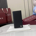 Gucci GG Marmont long wallet 835054 in black soft leather