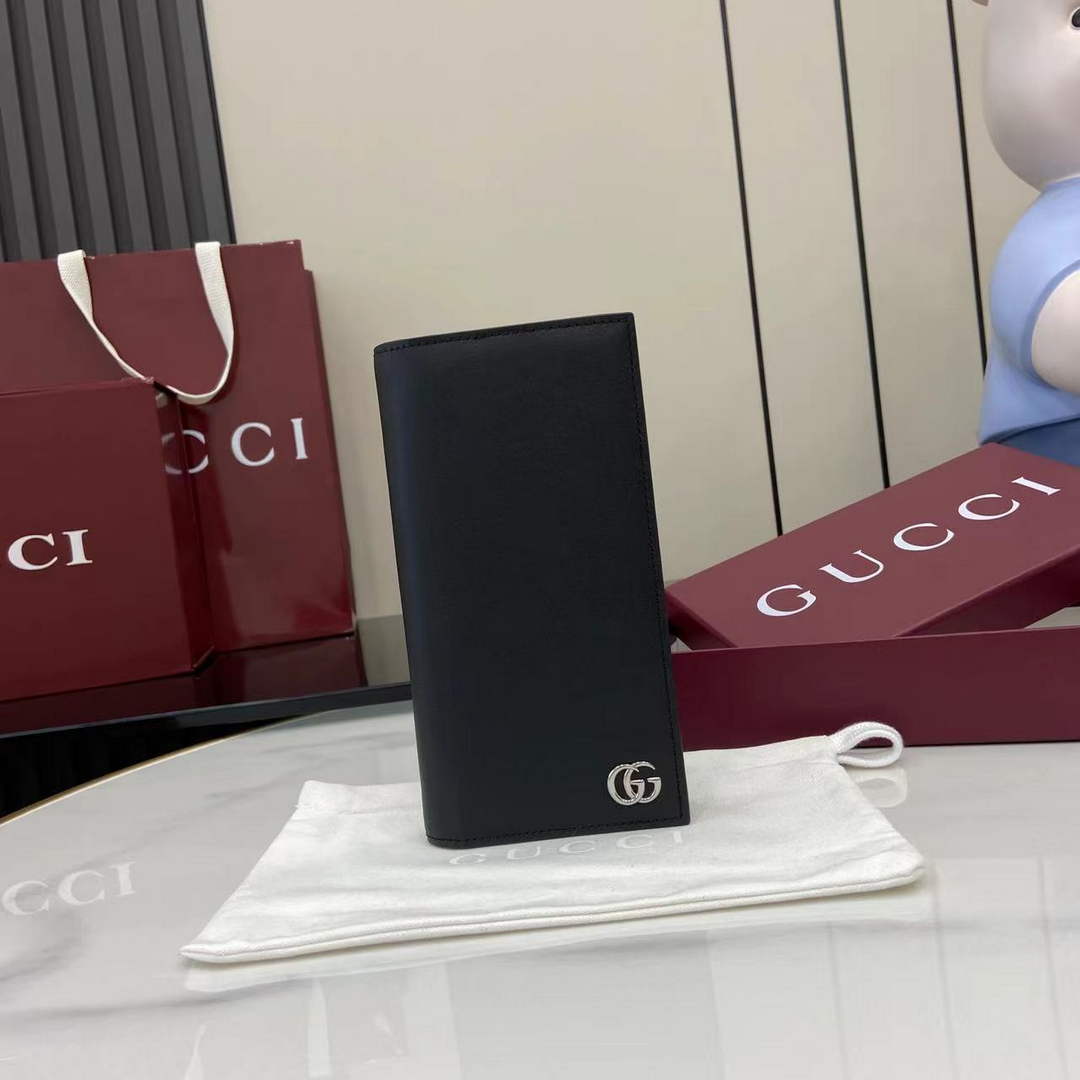 Gucci GG Marmont long wallet 835054 in black soft leather