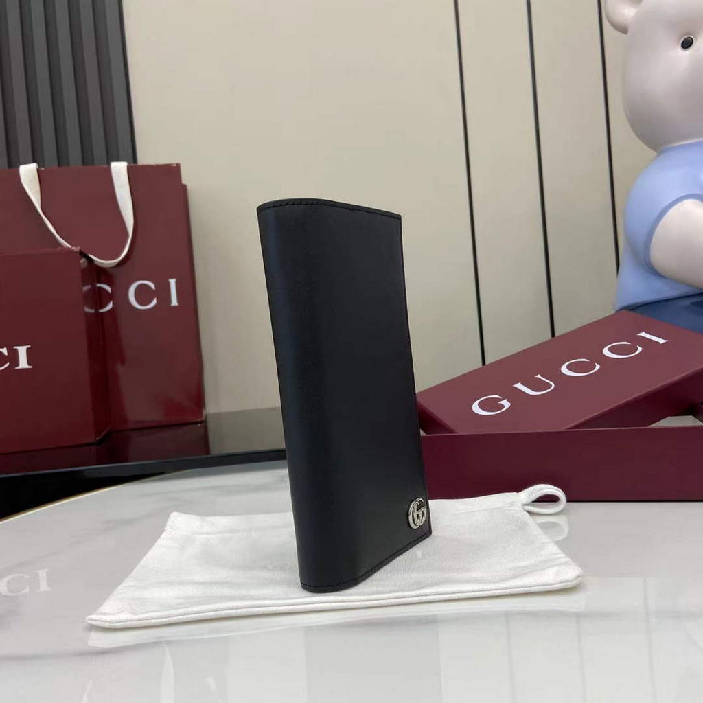 Gucci GG Marmont long wallet 835054 in black soft leather