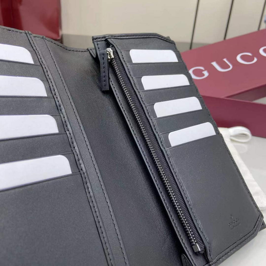 Gucci GG Marmont long wallet 835054 in black soft leather