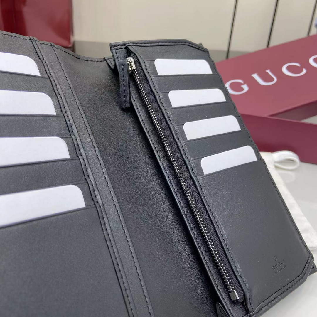 Gucci GG Marmont long wallet 835054 in black soft leather