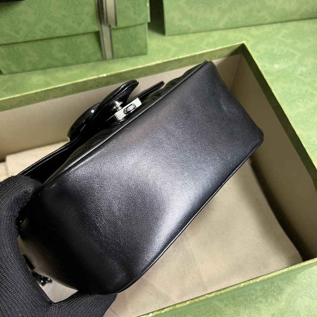 Gucci GG Marmont mini shoulder bag, 739681 in black leather