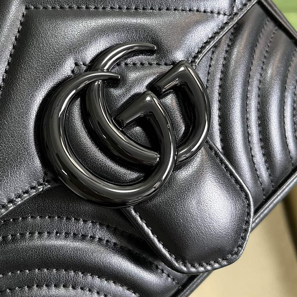Gucci GG Marmont mini shoulder bag, 739681 in black leather