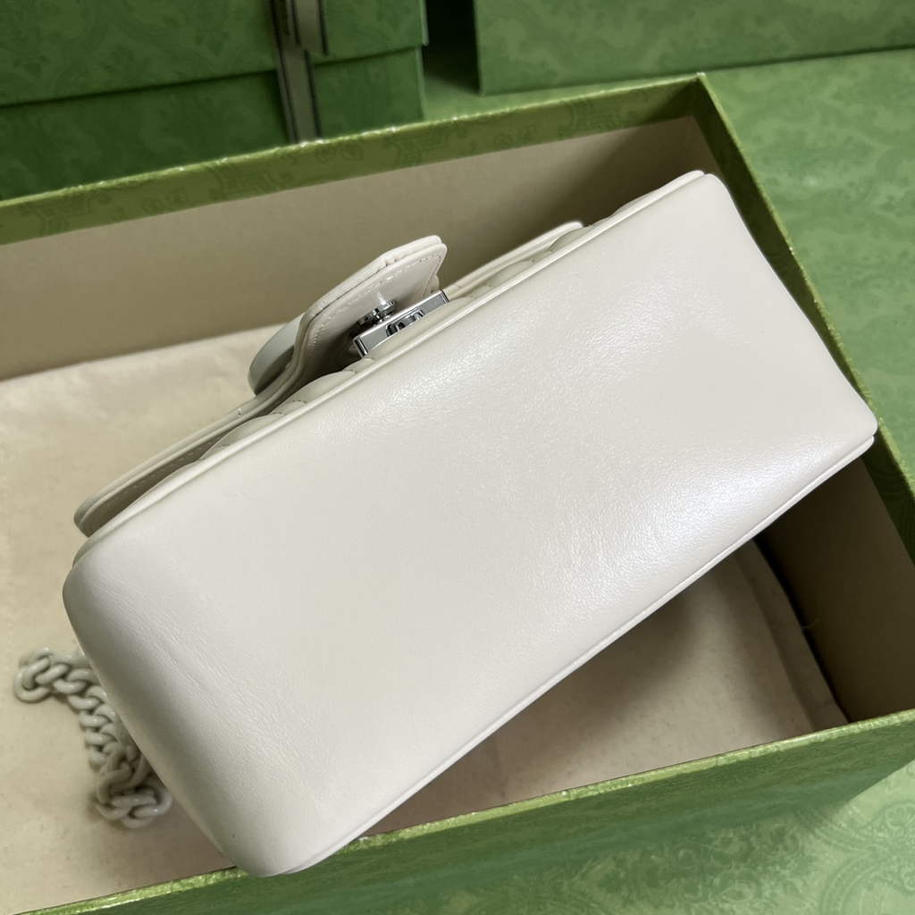 Gucci GG Marmont mini shoulder bag, 739681 in white leather