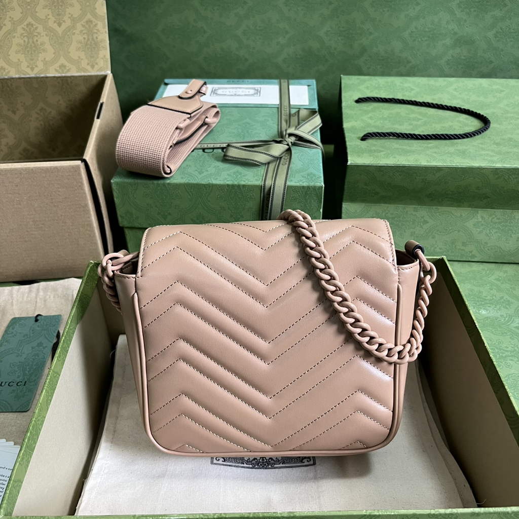 Gucci GG Marmont mini shoulder bag, 739681 in taupe leather