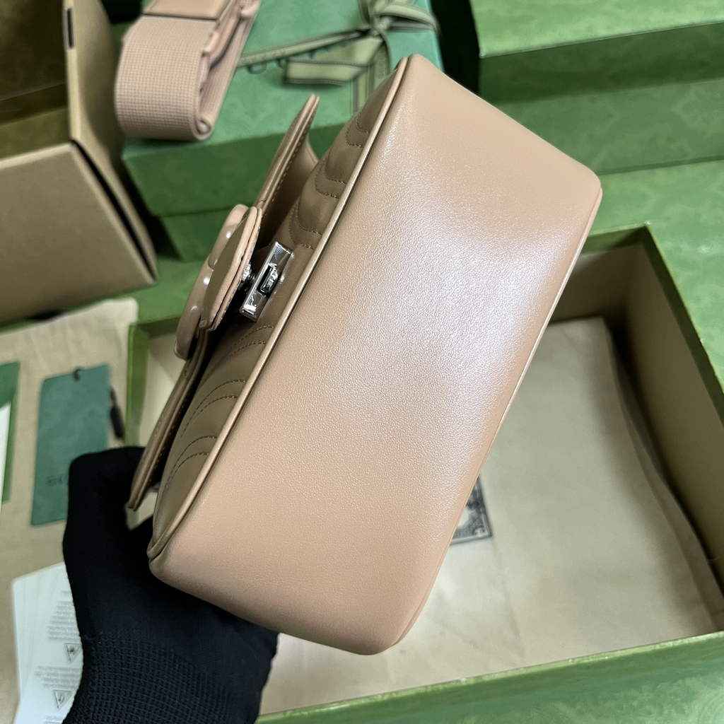 Gucci GG Marmont mini shoulder bag, 739681 in taupe leather