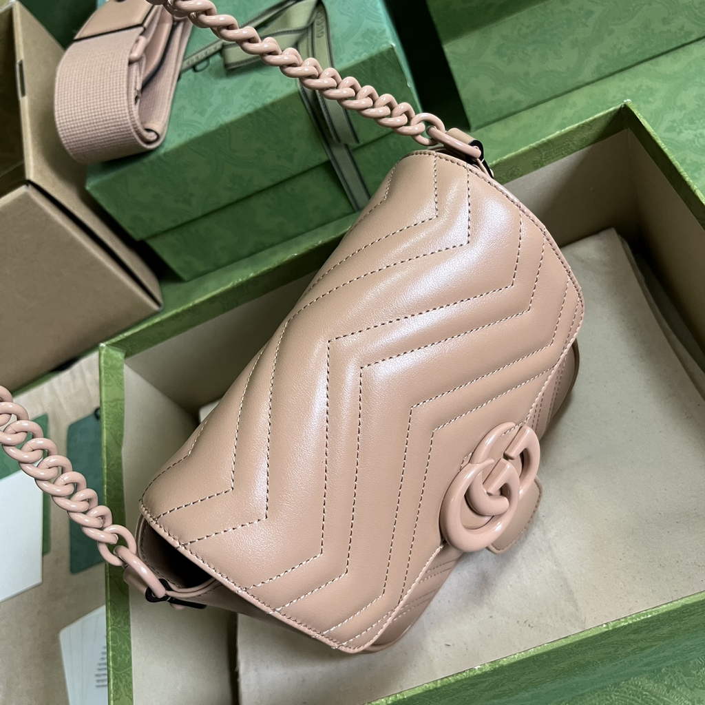 Gucci GG Marmont mini shoulder bag, 739681 in taupe leather