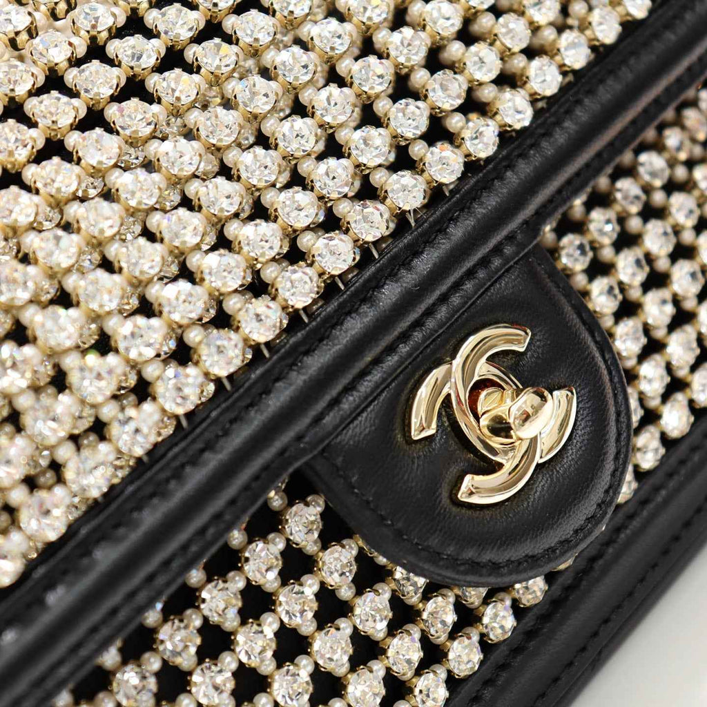 Chanel Small flap bag, AS4962 black gold lambskin, diamanté