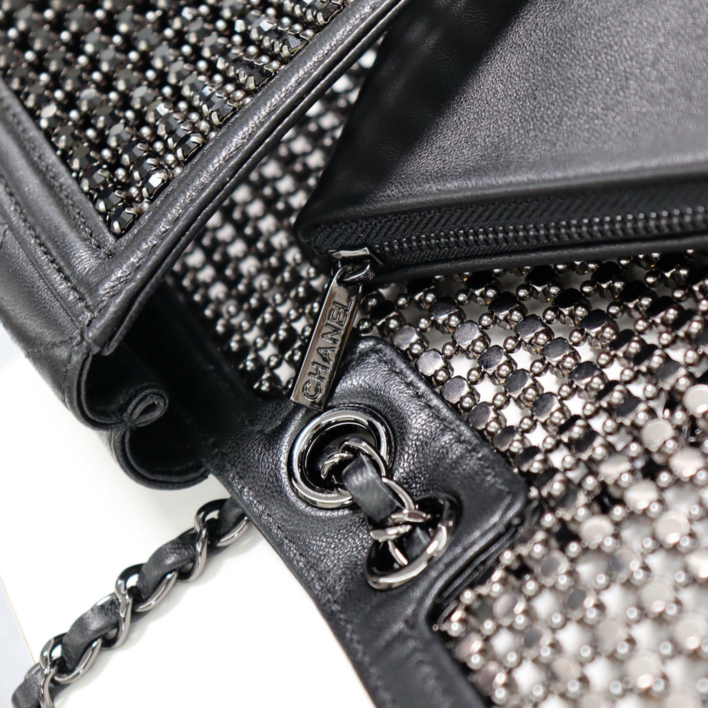 Chanel Small flap bag, AS4962 black lambskin, diamanté