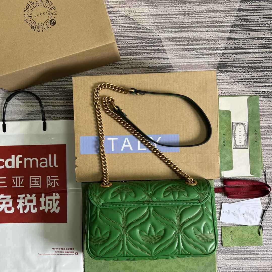 Gucci GG Marmont Small Shoulder Bag 443497 Leather Green