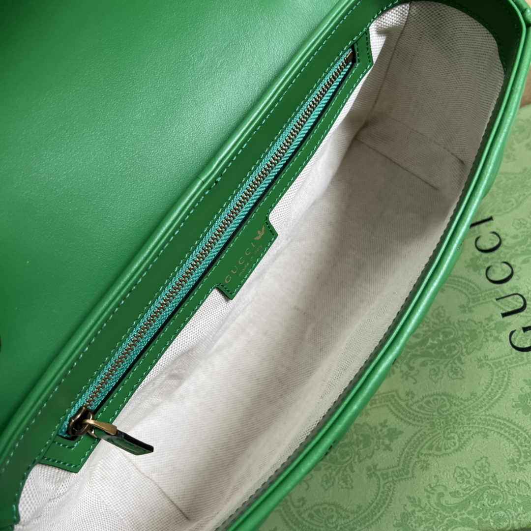 Gucci GG Marmont Small Shoulder Bag 443497 Leather Green