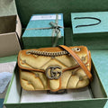 Gucci GG Marmont Small Shoulder Bag 443497 Brown Velvet