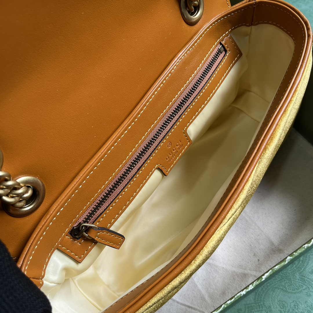 Gucci GG Marmont Small Shoulder Bag 443497 Brown Velvet