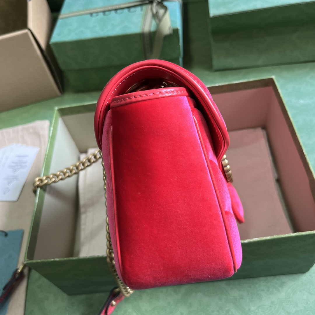 Gucci GG Marmont Small Shoulder Bag 443497 Dark pink velvet