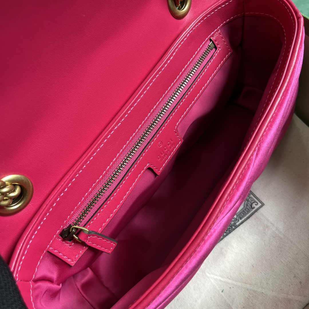 Gucci GG Marmont Small Shoulder Bag 443497 Dark pink velvet