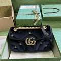 Gucci GG Marmont Small Shoulder Bag 443497 Black Velvet