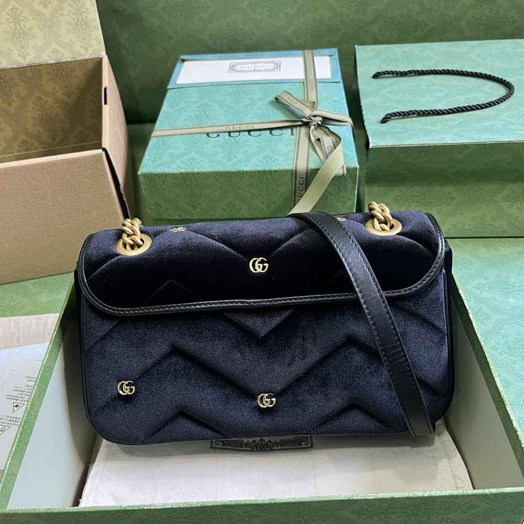 Gucci GG Marmont Small Shoulder Bag 443497 Black Velvet