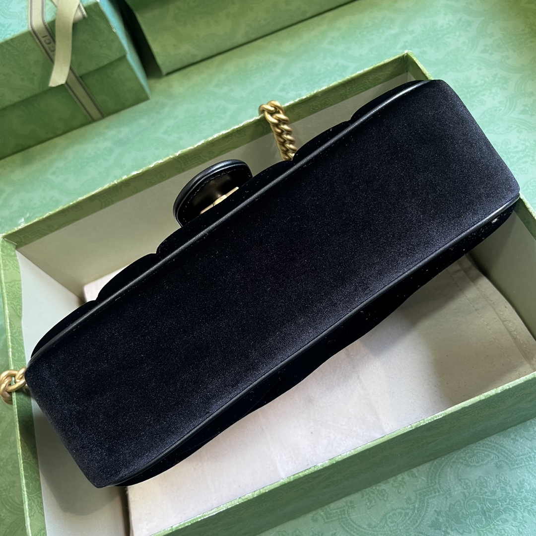 Gucci GG Marmont Small Shoulder Bag 443497 Black Velvet