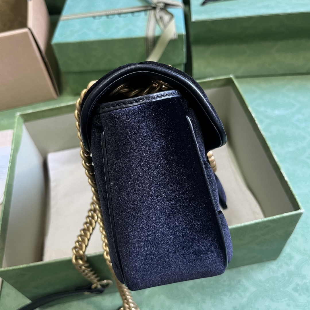 Gucci GG Marmont Small Shoulder Bag 443497 Black Velvet