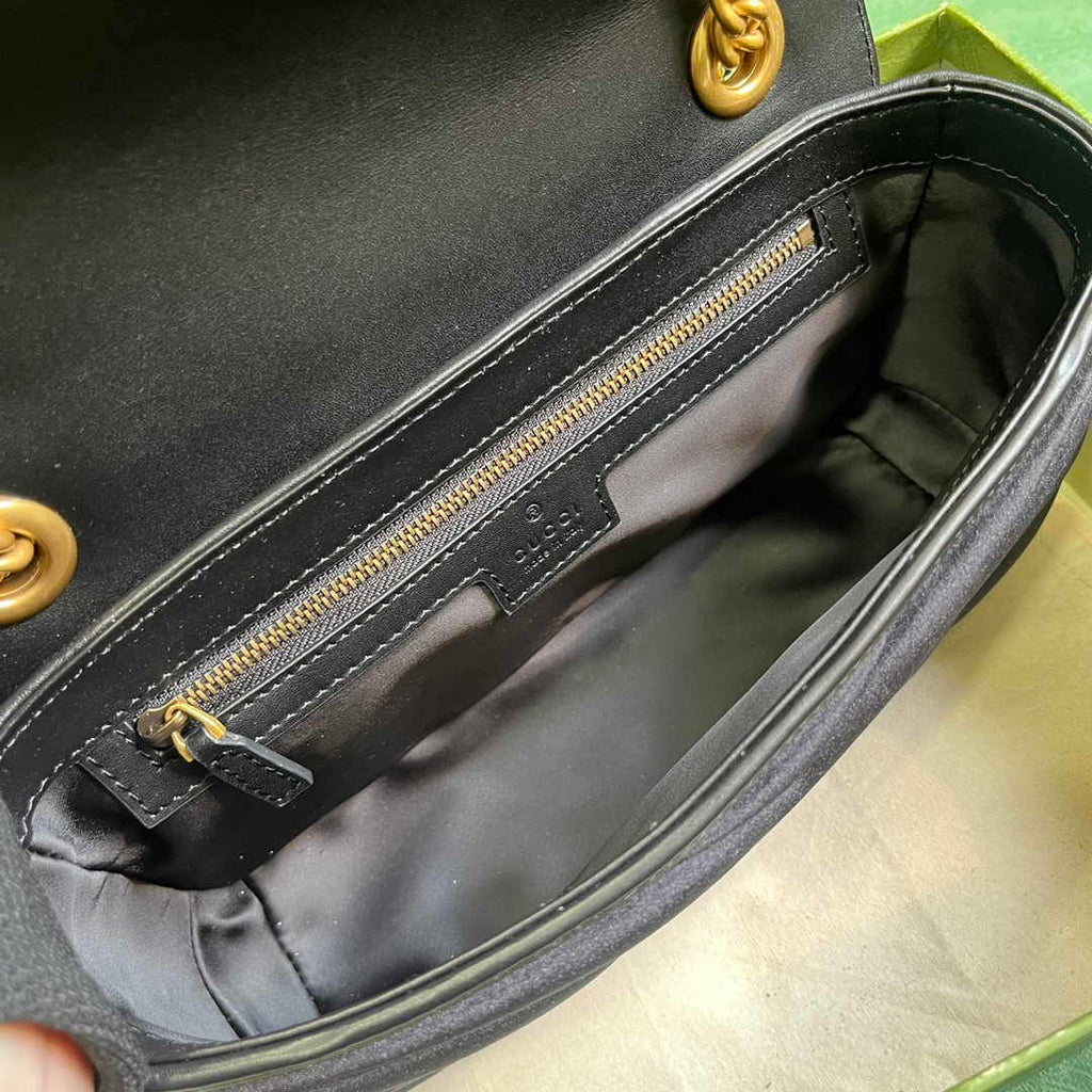 Gucci GG Marmont Small Shoulder Bag 443497 Black Velvet