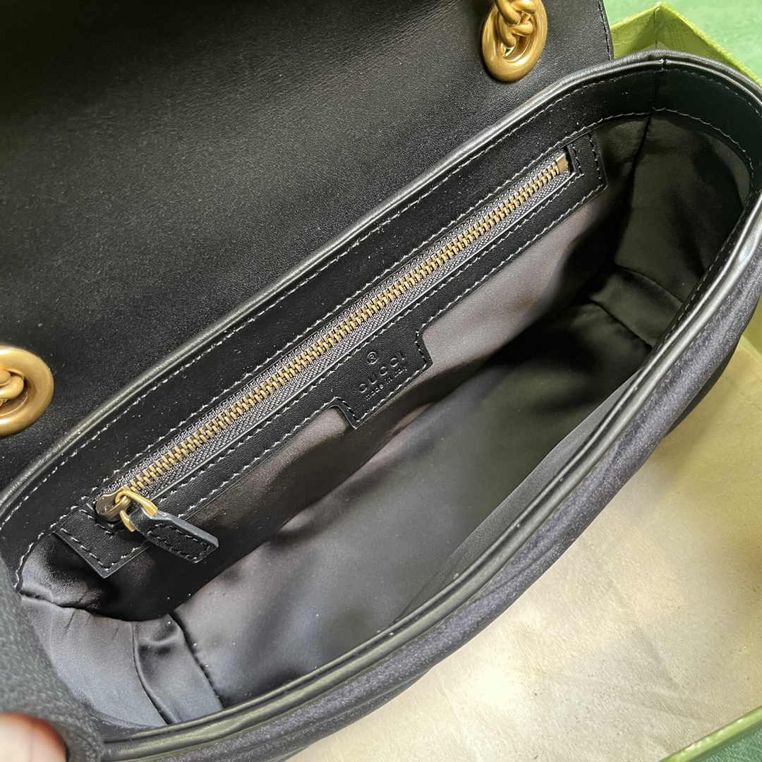 Gucci GG Marmont Small Shoulder Bag 443497 Black Velvet