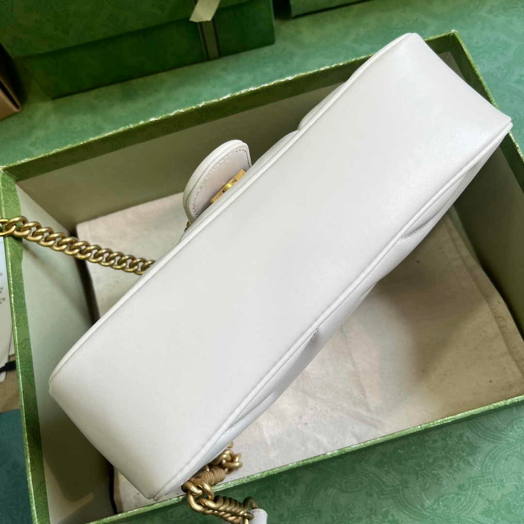 Gucci GG Marmont Small Shoulder Bag 443497 Beige Matelassé Leather