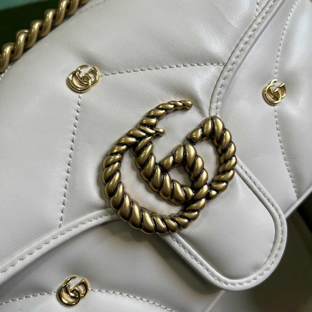 Gucci GG Marmont Small Shoulder Bag 443497 Beige Matelassé Leather