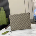 Gucci GG pouch with grey trim, 768255 wine red leahter
