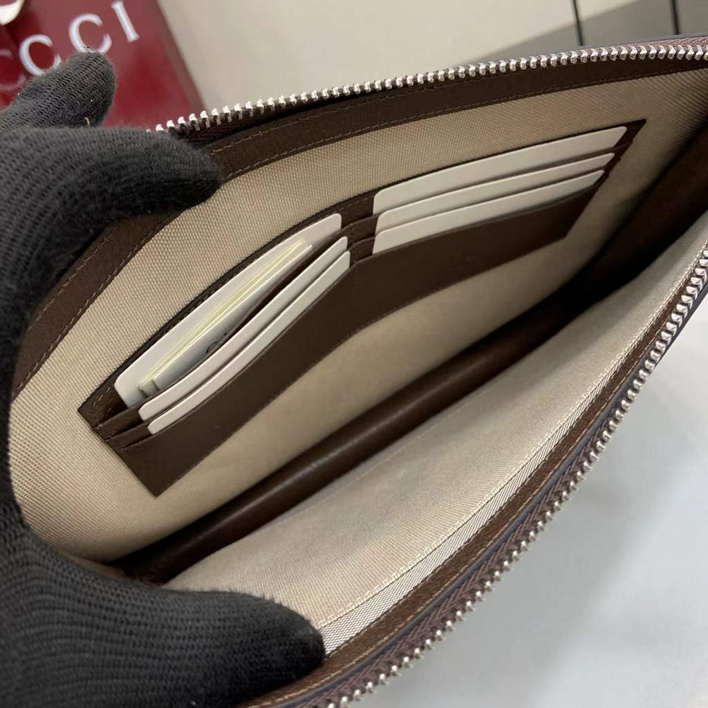 Gucci GG pouch with grey trim, 821155 blue GG canvas