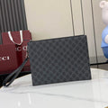 Gucci GG pouch with grey trim, 821155 black GG Supreme canvas