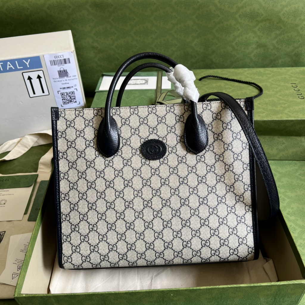 Gucci GG small tote bag ‎659983 in Blue GG Supreme