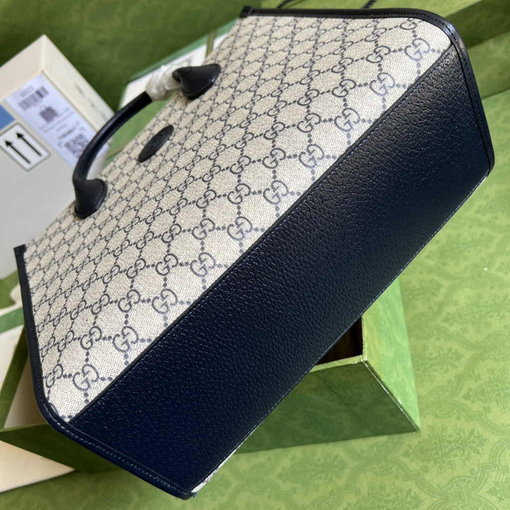 Gucci GG small tote bag ‎659983 in Blue GG Supreme