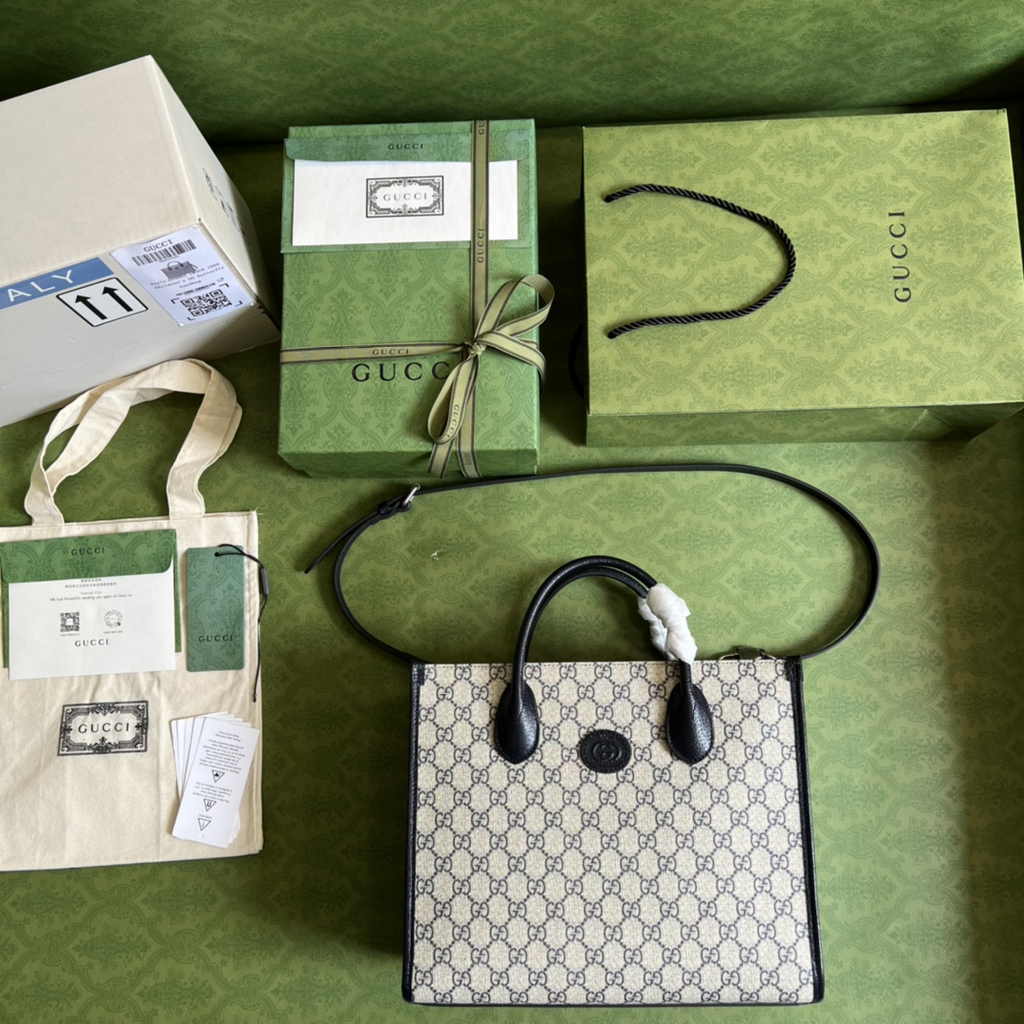 Gucci GG small tote bag ‎659983 in Blue GG Supreme