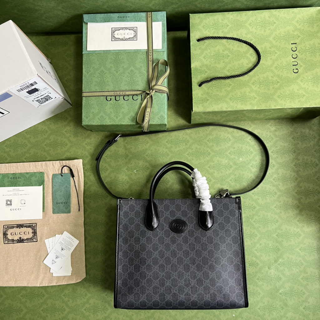 Gucci GG small tote bag ‎659983 in Black GG Supreme