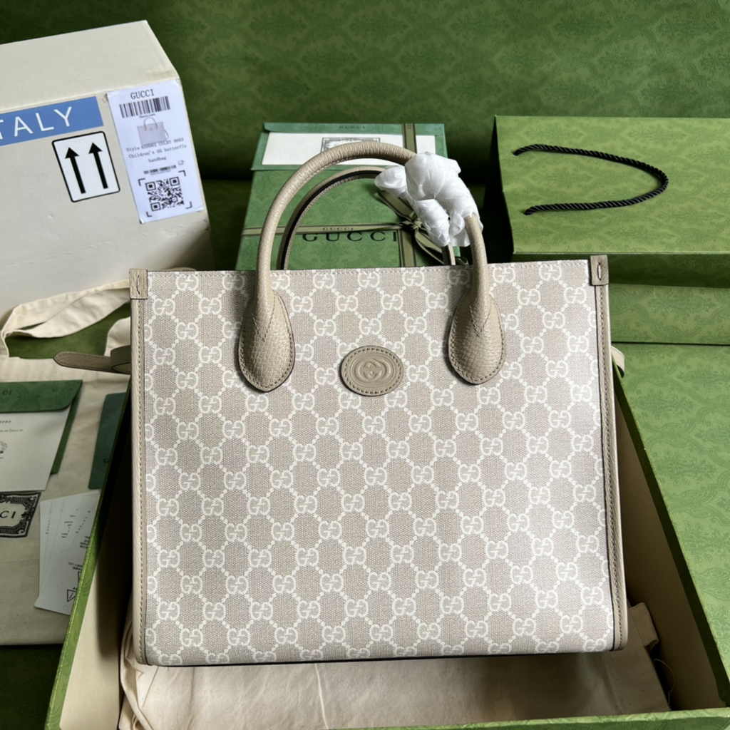 Gucci GG small tote bag ‎659983 in Beige GG Supreme