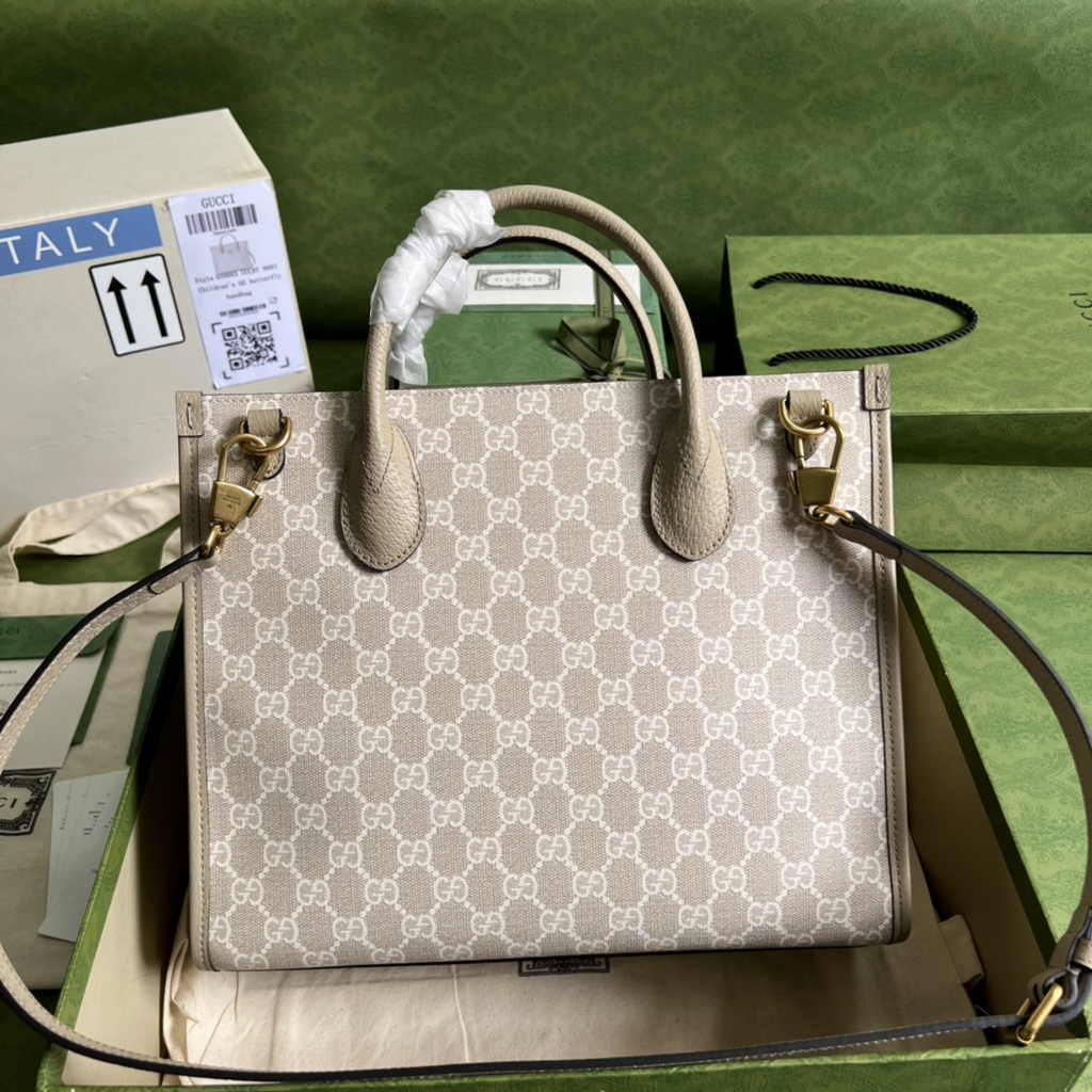 Gucci GG small tote bag ‎659983 in Beige GG Supreme