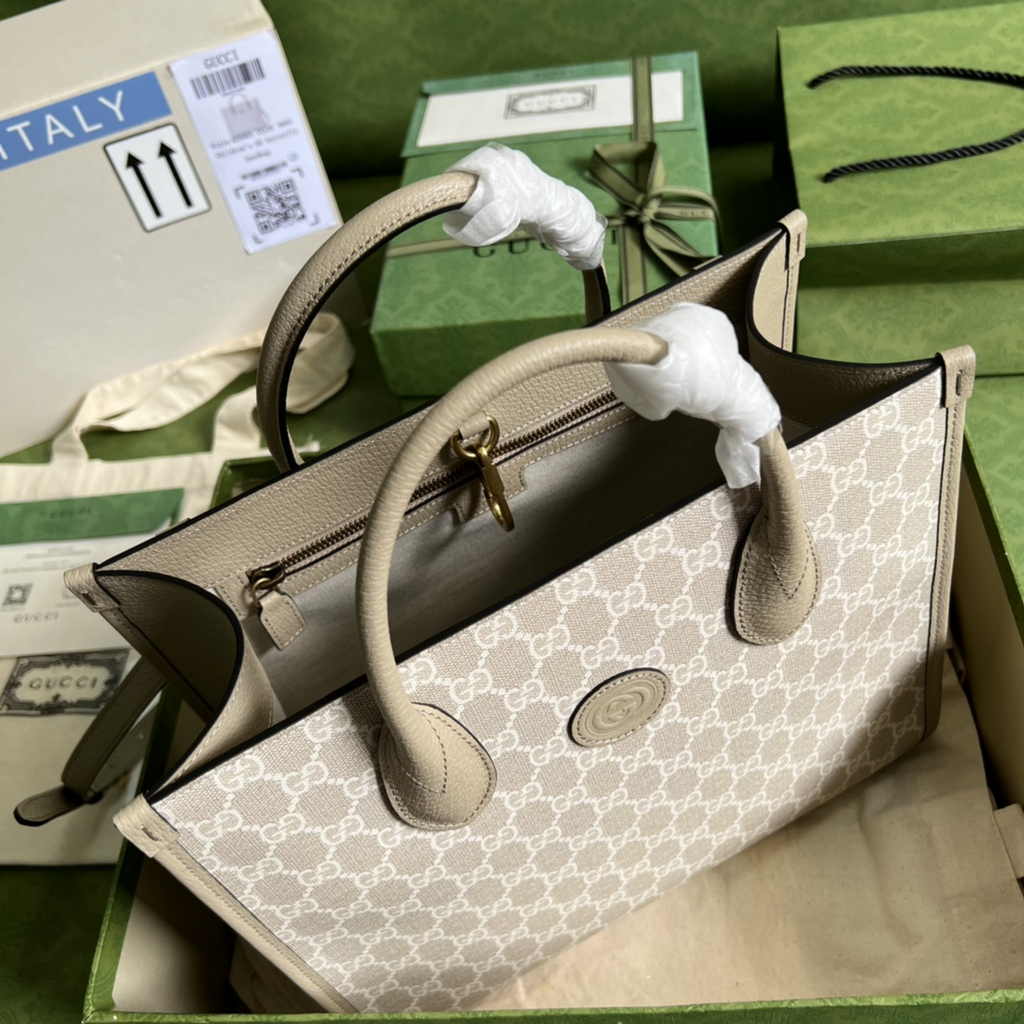 Gucci GG small tote bag ‎659983 in Beige GG Supreme
