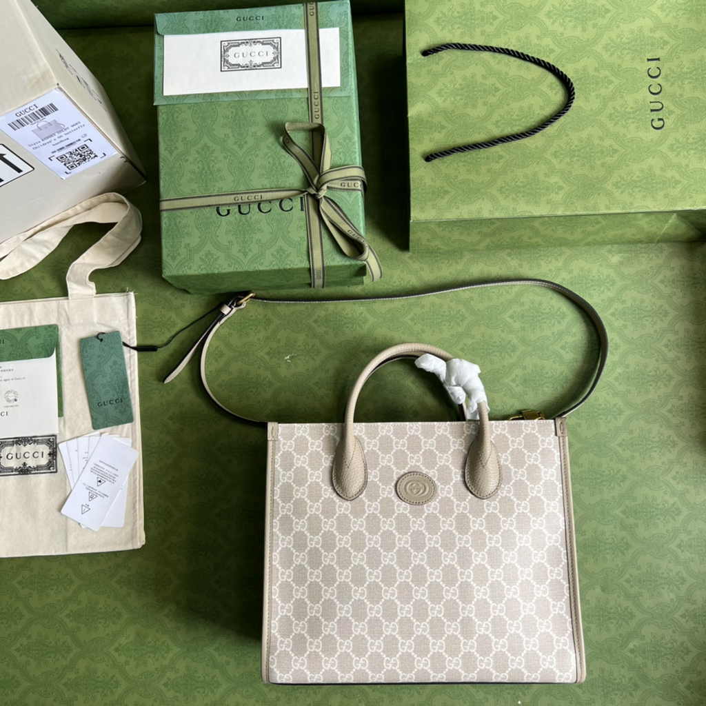 Gucci GG small tote bag ‎659983 in Beige GG Supreme